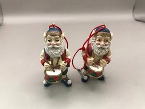 2 Midwest Imports Little Drummer Elf’s Dated 1995 Christmas Ornaments 1” X 3” - Picture 1 of 4