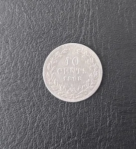 Rare Dutch Coin 1898 NLD 10Cents Silver - Picture 1 of 5