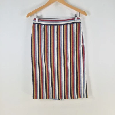 Женская юбка Athe Vanessa Bruno 36 aus 8 карандаш в полоску длина до колена хлопок116760 - Изображение 1 из 4