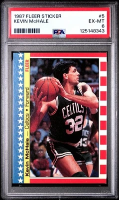 1987 FLEER STICKER #5 KEVIN McHALE graded a 6 by PSA. - Image 1 of 2