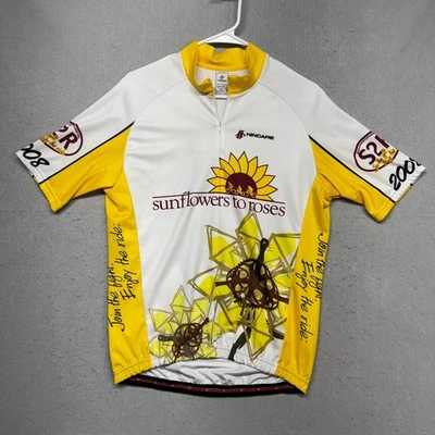 Camiseta deportiva de ciclismo Hincapie 3/4 cremallera para hombre manga corta girasol a rosas 2008 Foto 1 de 4