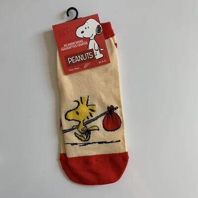 花生史努比的伙伴伍德斯托克女式无展示袜尺寸 9-11 全新带标签 — 第 1/4 张图片