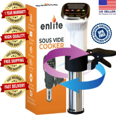 ENLITE Sous Vide Precision Cooker with Digital Circulator Ultra-Quiet 1000W LED