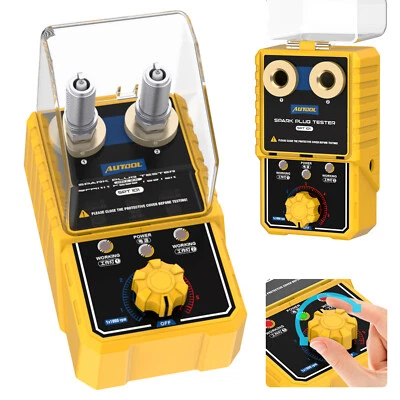 AUTOOL Probador de encendido de automóvil 12 V probador de bujías comprobador de bujías ajustable doble orificio