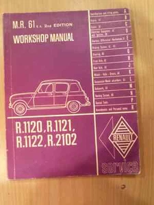 RENAULT M.R.61 FACTORY WORKSHOP MANUAL R.1120 , R.1121 , R.1122 , R.2102 - Picture 1 of 13