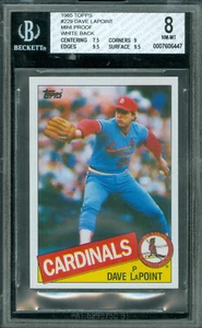 1985 TOPPS MINI # 229 DAVE LaPOINT CARDINALS BGS 8 10 PROOF MADE VERY RARE * - Picture 1 of 5