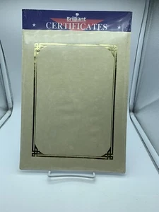 10 Brilliant BLANK AWARD CERTIFICATES GOLD BORDER READY PRINTER SEALED PACKAGE - Afbeelding 1 van 6