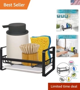 Elegant Matte Black Sink Caddy with Drainage Tray - Multi-Use Storage Solution - Picture 1 of 9