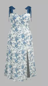 CIDER CURVE Floral Knotted Split Midi Dress Curve & Plus 2X NWT - Picture 1 of 4