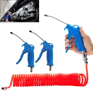 3Pc Car Truck Air Duster Gun with 6 Metre Recoil Hose, for Dust Cleaning Blue - Picture 1 of 12