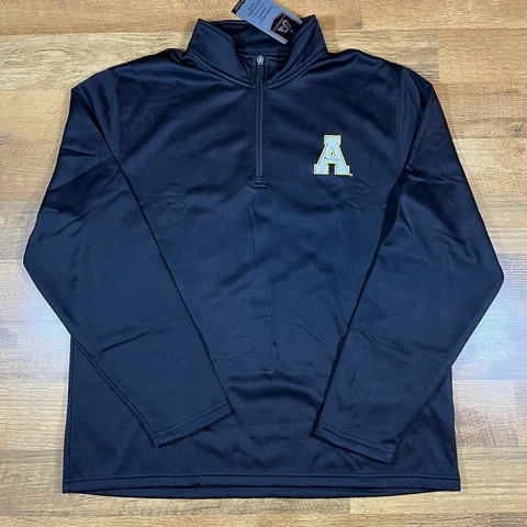 NCAA Appalachian App State Mountaineers Black 1/4 Zip Pullover Jacket Men Size M Cover