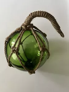 green glass fishing float In Twine Net - Picture 1 of 4