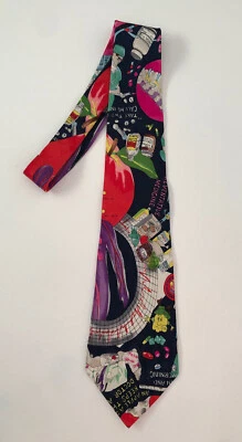 Corbata vintage Nicole Miller 1992 médicos médico medicina 100 % seda Foto 1 de 4
