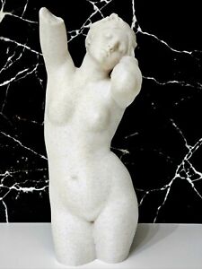Statua Torso Il Risveglio Di Galatea 25cm Scultura Effetto Marmo Arte Greca 