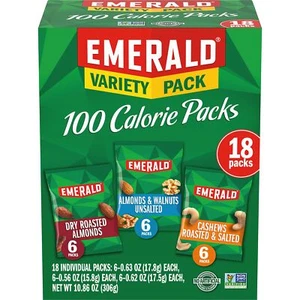 Emerald Mixed Nuts Variety 100 Calorie Pack Almonds Walnuts Cashews 10.86 Oz - Picture 1 of 9