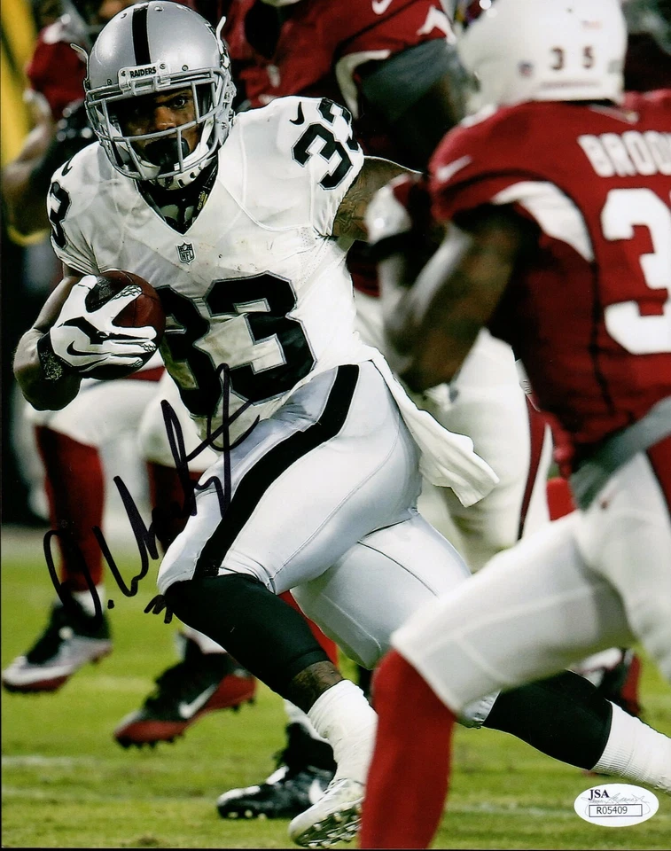 Foto firmada por Deandre Washington Oakland Raiders 8x10 con certificado de autenticidad JSA #2 Foto 1 de 1
