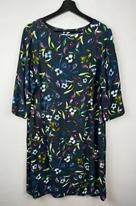 J Jill Dress Womens Size 1X Blue 3/4 Sleeve Floral Cocktail Party Wedding Event - Bild 1 von 8