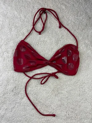 Victoria's Secret Bikini Top de Natación Mujer Mediano Metálico Lunares Halter Corbata Foto 1 de 4