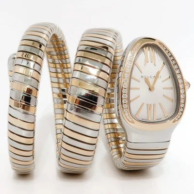 Bulgari Serpenti Tubogas 35MM Bisel Diamante Oro Rosa 18K y Acero 103149 Foto 1 de 4