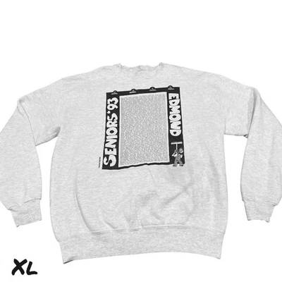 Vintage 1993 Edmond Oklahoma High School Seniors Sweatshirt XL Made USA Gray - Image 1 of 4