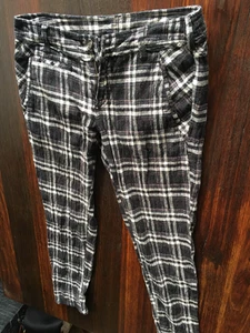 Free People We the Free Plaid Slim Leg Check Pants Cotton Spandex Size S Suit 12 - Picture 1 of 12