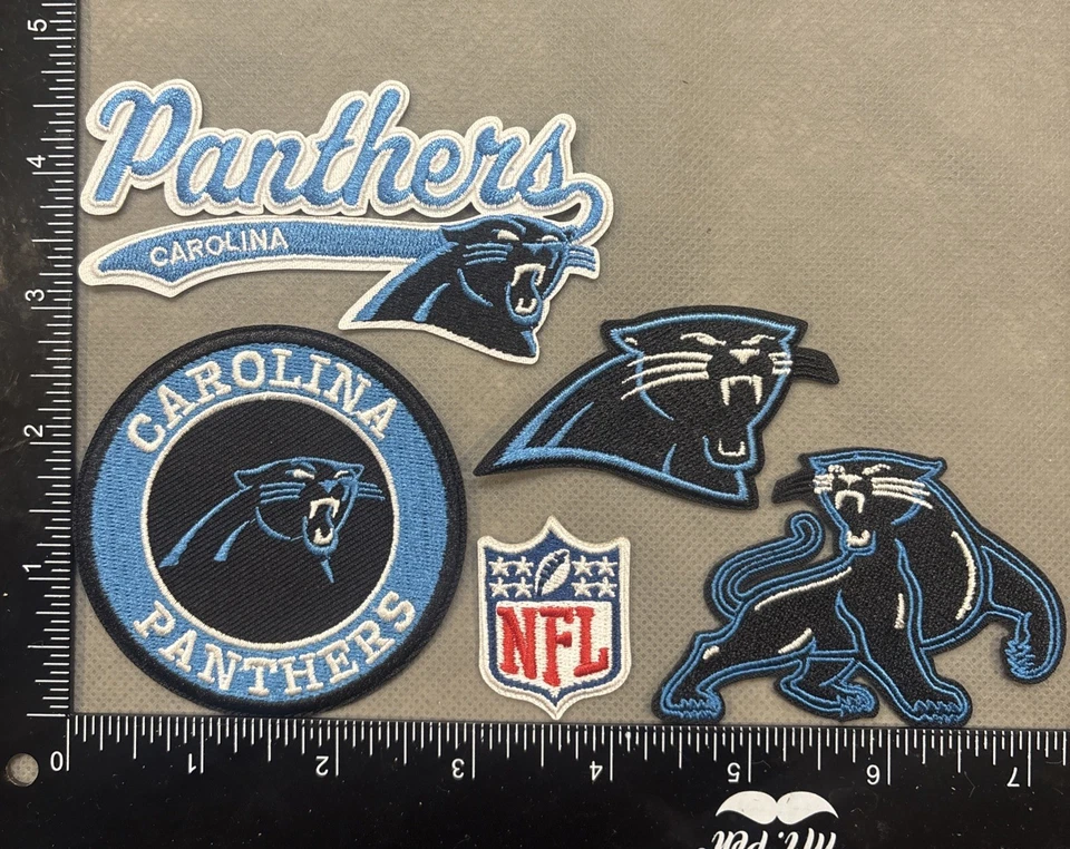 LOTE DE 5 CAROLINA PANTERAS HIERRO SOBRE PARCHE BORDADO Foto 1 de 1