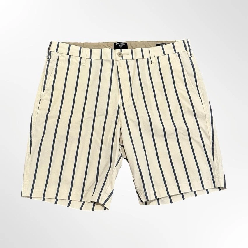 Pantalón Corto Dockers Ultimate Supreme Flex Rayas Beige Azul Para Hombre Talla 38 Nuevo Con Etiquetas Foto 1 de 4