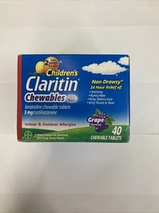 Claritin Children's 5mg Chewable Tablets Grape Flavor. 80 Tablets Total Exp.6/25 - Picture 1 of 6
