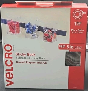 VELCRO STICKY BACK 5lb Rated General Purpose 1 Blue Roll 15' X 3/4" - Picture 1 of 4