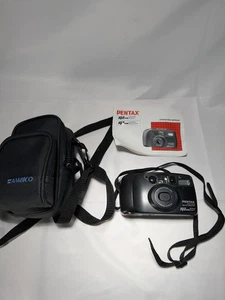 Vintage Pentax IQZoom EZY 35mm Point Shoot Film Camera Case Manual 38-70mm Flash - Picture 1 of 5