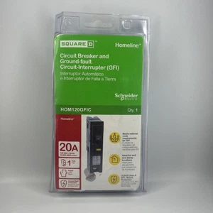 Disyuntor Square D by Schneider Electric HOM120GFIC Homeline 20 Amp SELLADO - Imagen 1 de 2