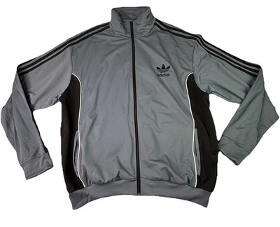 Chaqueta Adidas Trefoil Vintage 3 Rayas Cremallera Completa Para Hombre XXL Gris Cremallera De Colección Foto 1 de 4