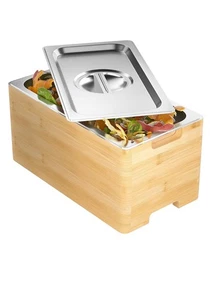 Eleganter 1,6 GAL Indoor Komposteimer mit Edelstahleinsatz - Geruchsdicht - Bild 1 von 8