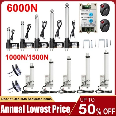 2"-18" Stroke Linear Actuator 1000N 1500N 6000N 12V Auto Door Lift Heavy Duty AT - Image 1 of 4