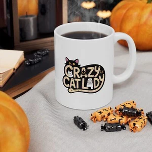 Crazy Cat Lady Ceramic Mug - Perfect Gift for Cat Lovers, Coffee Mug, - Picture 1 of 6