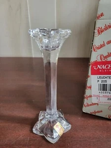 Nachtmann Candle Holder Clear Crystal P205 Floral Design 5.5"H Germany #4177 - Picture 1 of 4