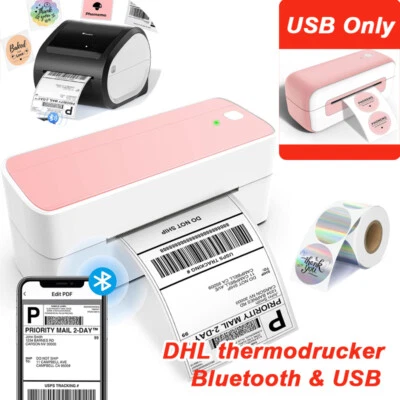 Thermodrucker Etikettendrucker 4X6 Wireless Bluetooth für Paketetikett DHL GLS - Bild 1 von 4
