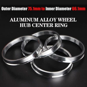 4Pcs Customized Alloy Centric Spigot Wheel Spacer Hub Rings 66.1mmID to 75.1mmOD - Bild 1 von 12