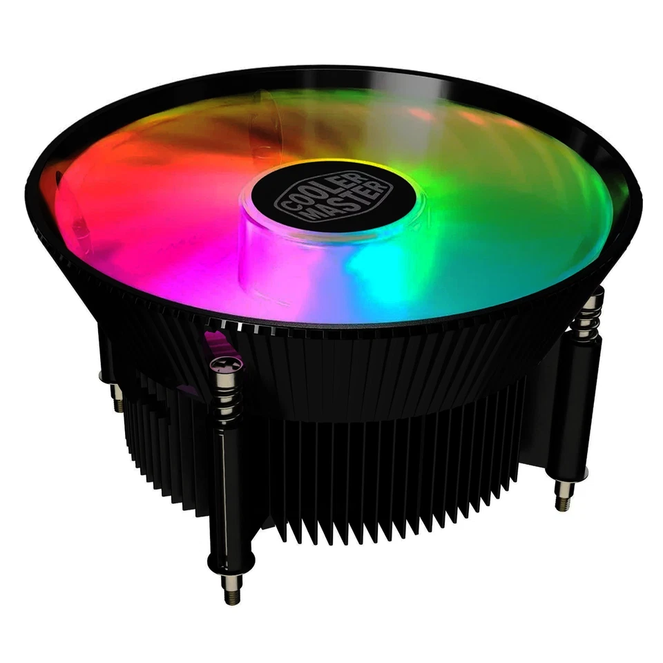 Cooler Master LGA1200 115X Copper Core Heatsink Cooling Fan ARGB Anodized Black - Image 1 of 4