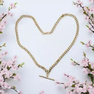 9ct T bar necklace 19.5 inches 11.4g sh23143b - Picture 1 of 11