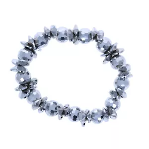Bracciale elastico tondo e cristallo Rivoli, ballo, matrimoni, cristalli taglio sfaccettato - Foto 1 di 3