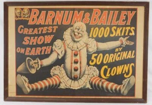 Ringling Brothers Barnum & Bailey Circus CLOWNS 1000 Skits framed 27x 19.25" old - Picture 1 of 16
