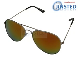 Gafas de sol reflectantes espejadas marco piloto plateado gafas de sol unisex tonos AA017 - Imagen 1 de 3