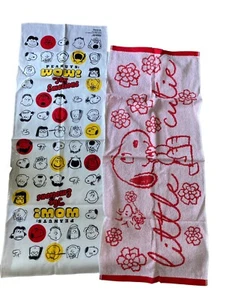 PEANUTS SNOOPY WOODSTOCK Bath Towel & tenugui 100% Cotton Beach towel - Picture 1 of 6
