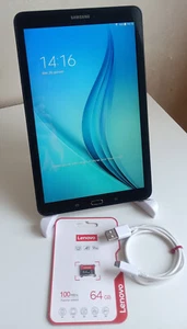 Samsung Galaxy Tab E 9.6" SM-T560 - 8 GB - Noire + SD Card 64 Go + Support - Photo 1/5