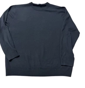 Hart Schaffner Marx Merino Wool Sweater Men's Size XLT Black Crew Neck - Picture 1 of 7