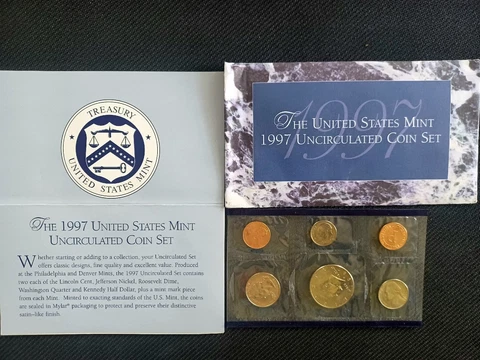 1997 United States Mint Uncirculated 5 Coin Set P Cover
