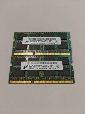 Micron PC3-10600S 4GB (2GB x 2) DDR3-1333 CL9 Non-ECC 204 SO-DIMM Genuine HP - Image 1 of 2