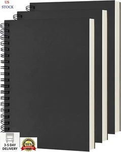 Blank Spiral Notebook, 3-Pack, Soft Cover, Sketch book, 100 Pages / 50 Sheets, 7 - Picture 1 of 8
