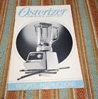 1986 Osterizer Liquefier-Blender Recipes / Instructions Manual